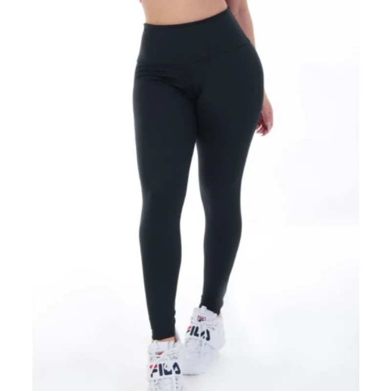 Legging Estampada Preta em Suplex - Ideal para Academia, Caminhada e Prática de Esportes P