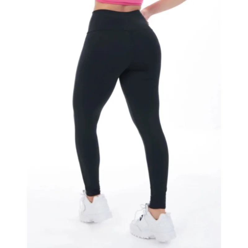 Legging Estampada Preta em Suplex - Ideal para Academia, Caminhada e Prática de Esportes P