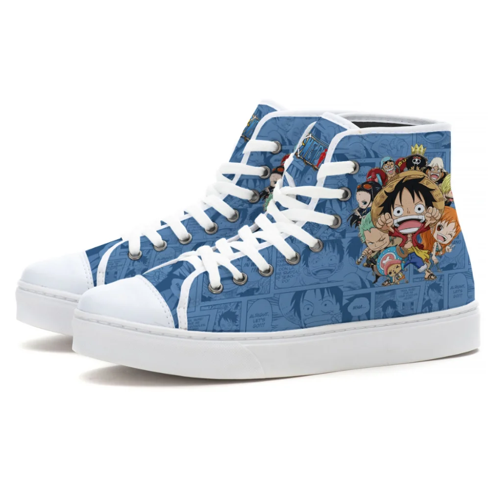 Infantil Tênis Cano Alto Luffy One Piece Star Preto