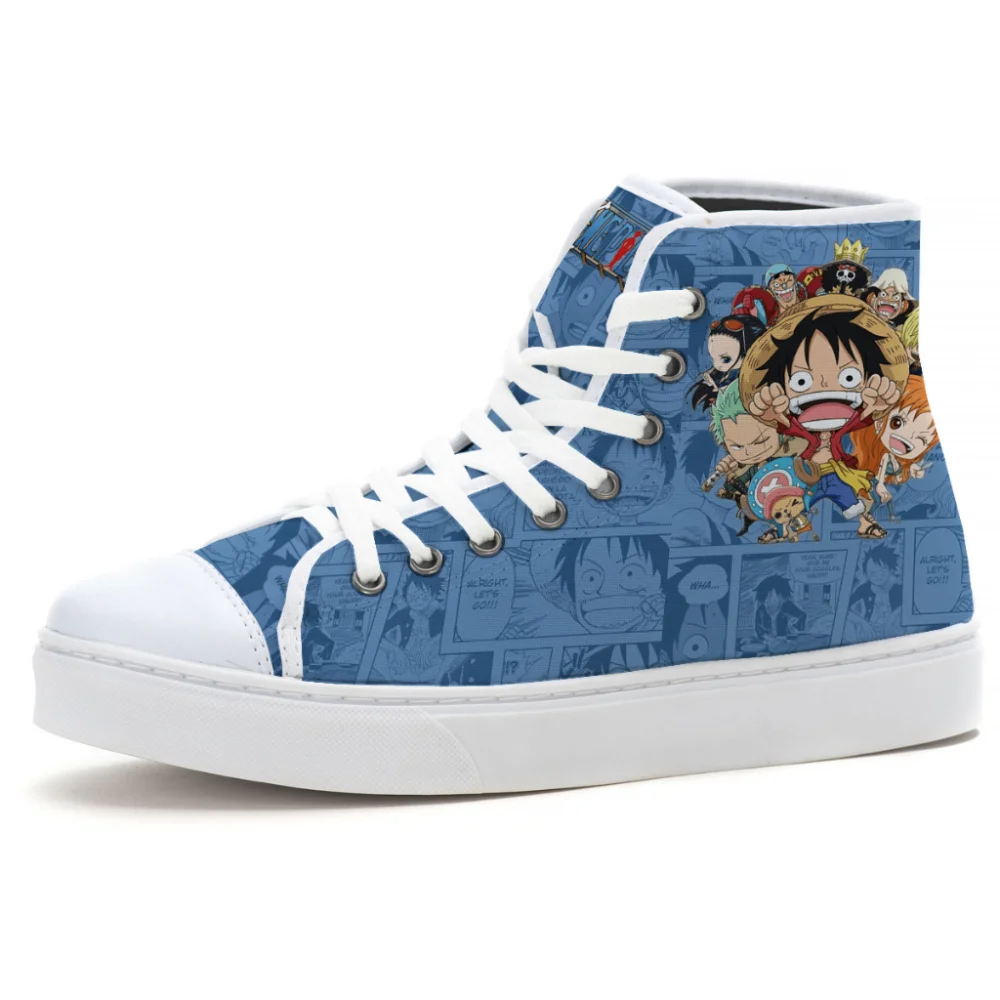 Infantil Tênis Cano Alto Luffy One Piece Star Preto