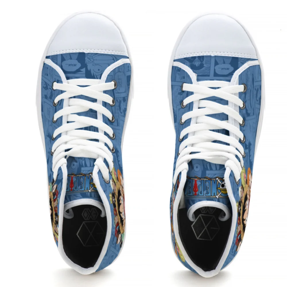 Infantil Tênis Cano Alto Luffy One Piece Star Preto