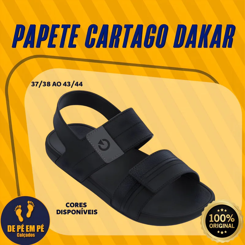 Super Confortável Sandália Masculina Papete Cartago Dakar MARROM/MARROM/CASTOR