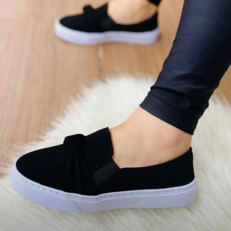 Sapatênis Slip On Feminino Nó Calce Fácil iate preto