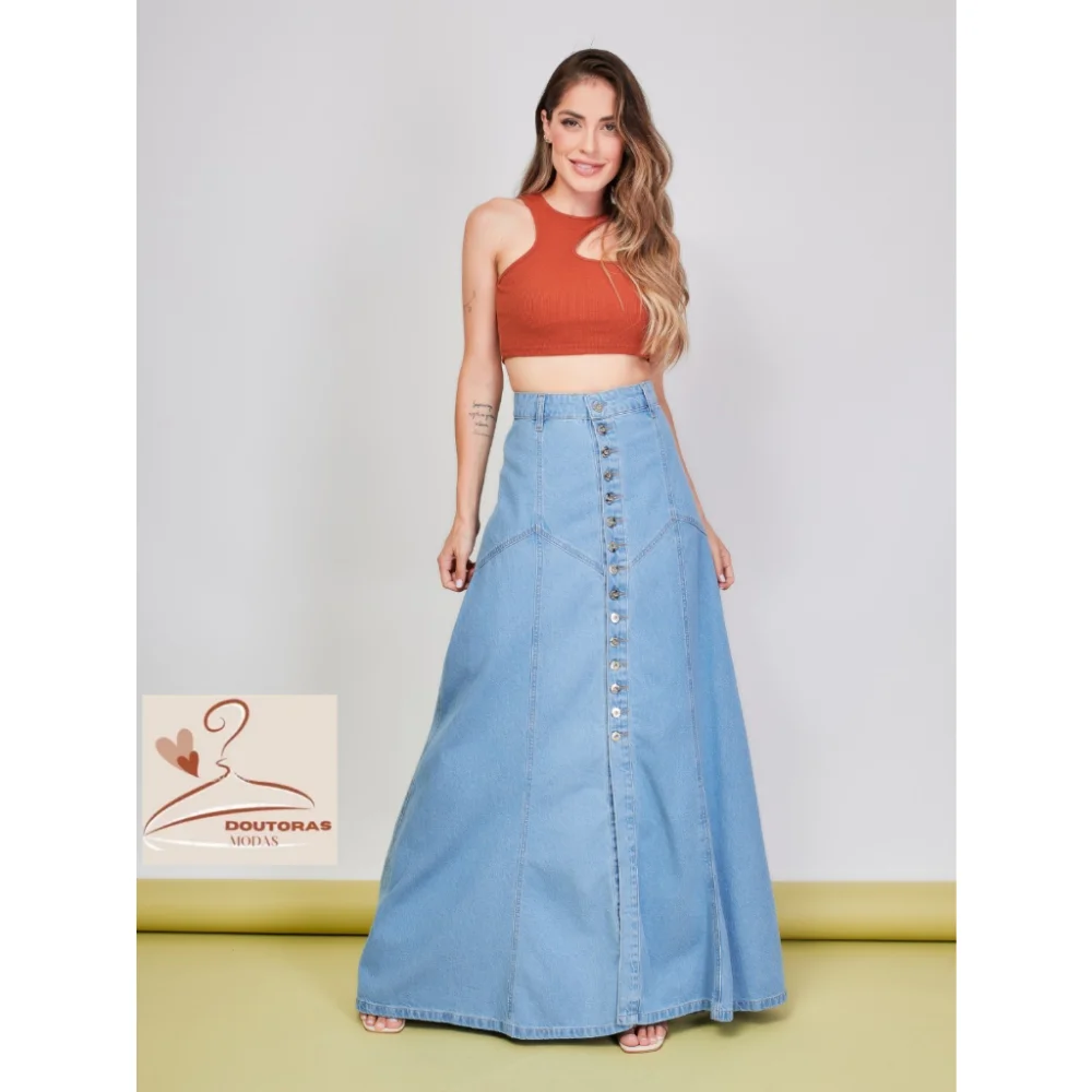 Longa Saia Jeans BP5275 - Compre Online na Raryel Claro