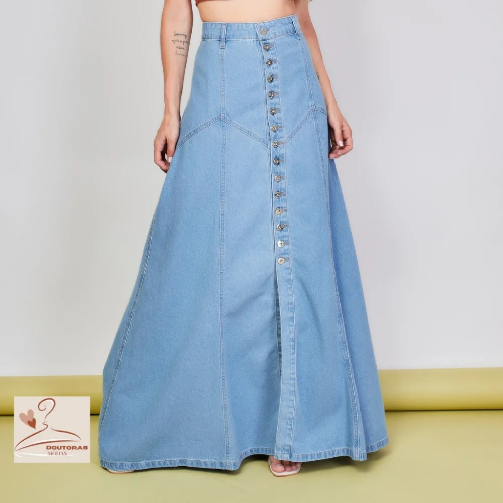Longa Saia Jeans BP5275 - Compre Online na Raryel Claro