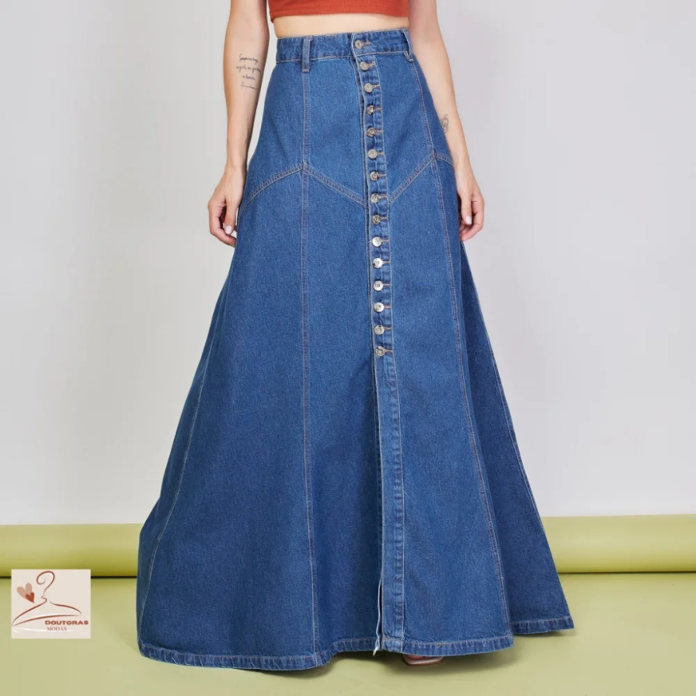 Longa Saia Jeans BP5275 - Compre Online na Raryel Claro