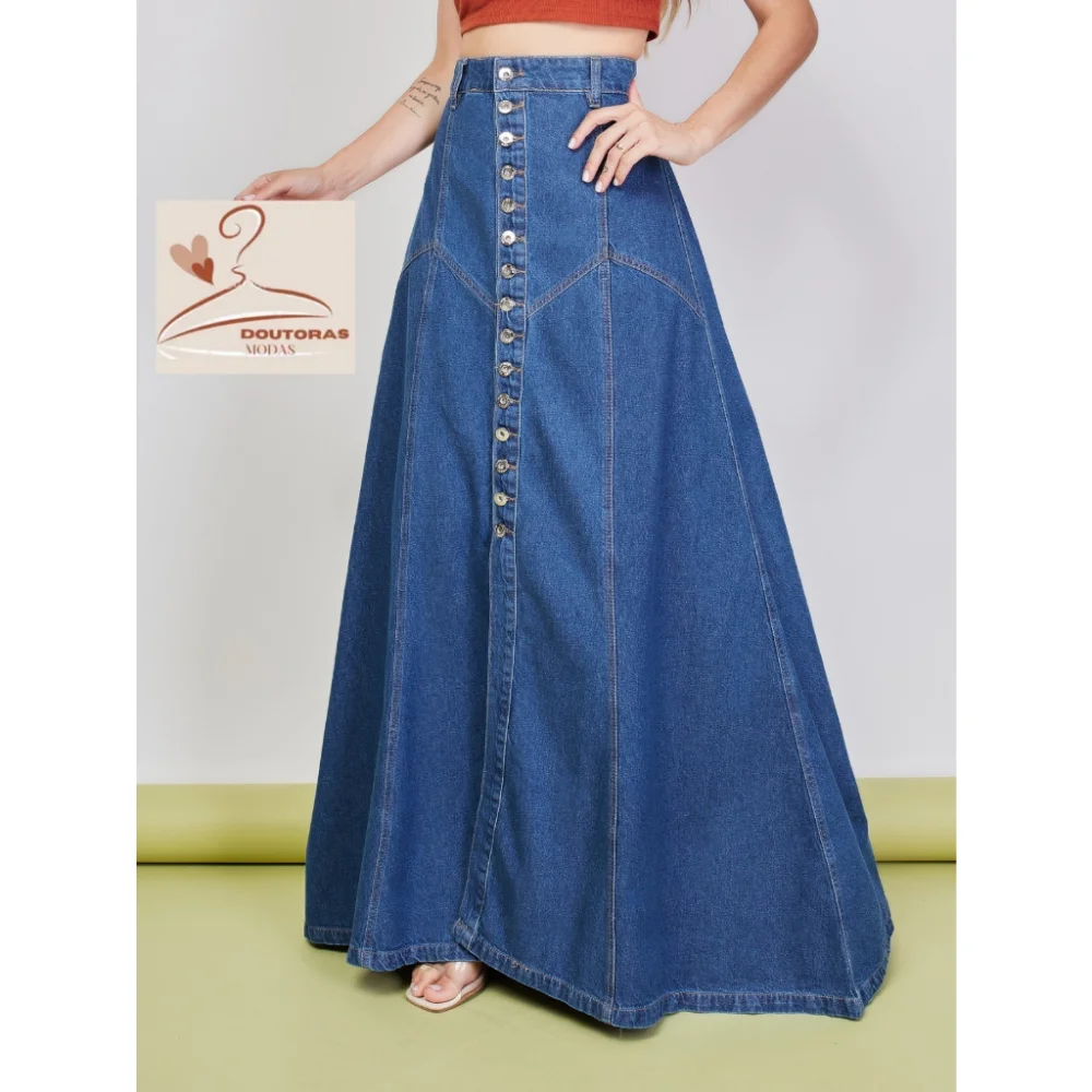 Longa Saia Jeans BP5275 - Compre Online na Raryel Claro