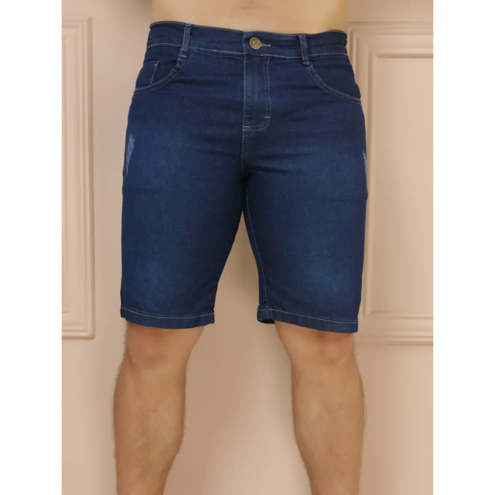 Bermuda Elastano Masculina Jeans#494 Azul