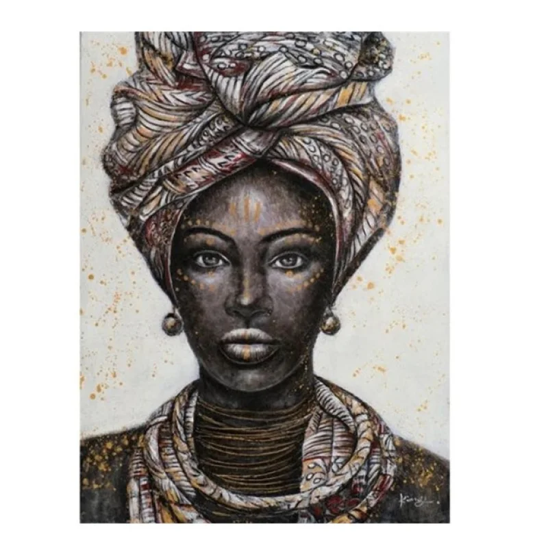 Quadro Luxo Mulher Africana Sala Quarto Decorativo 110x80cm 13