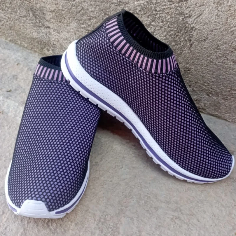 Atividades físicas feminino elástico slip on respirável grafite/tiedye