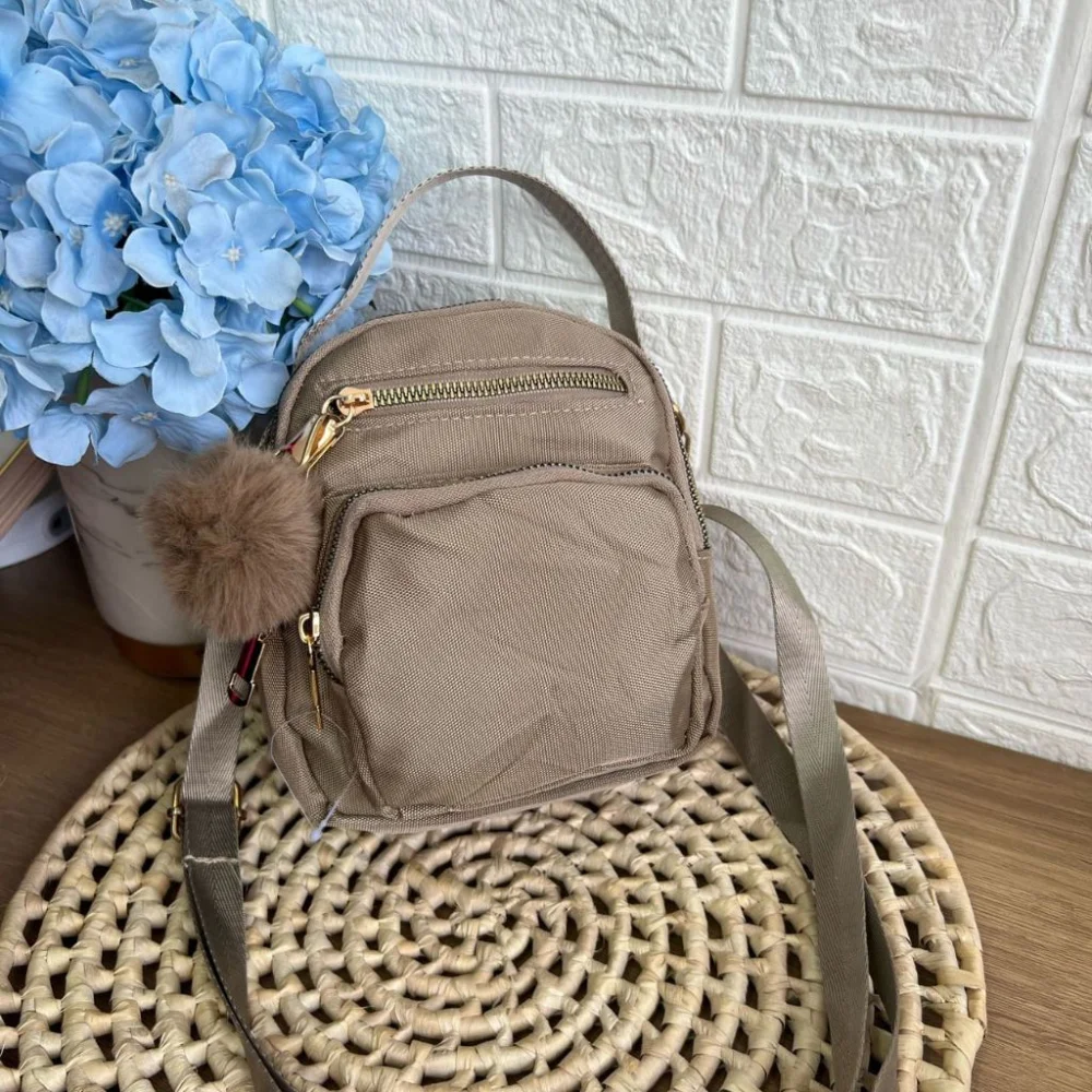 Promoção bolsa feminina transversal impermeável nylon passeio rosa Y4382