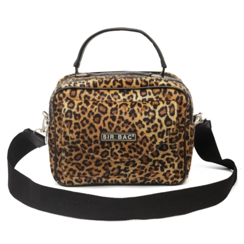 Bolsa Multicompartimento Animal Print PANTONE com Alça Traversal PINK COM ONÇA