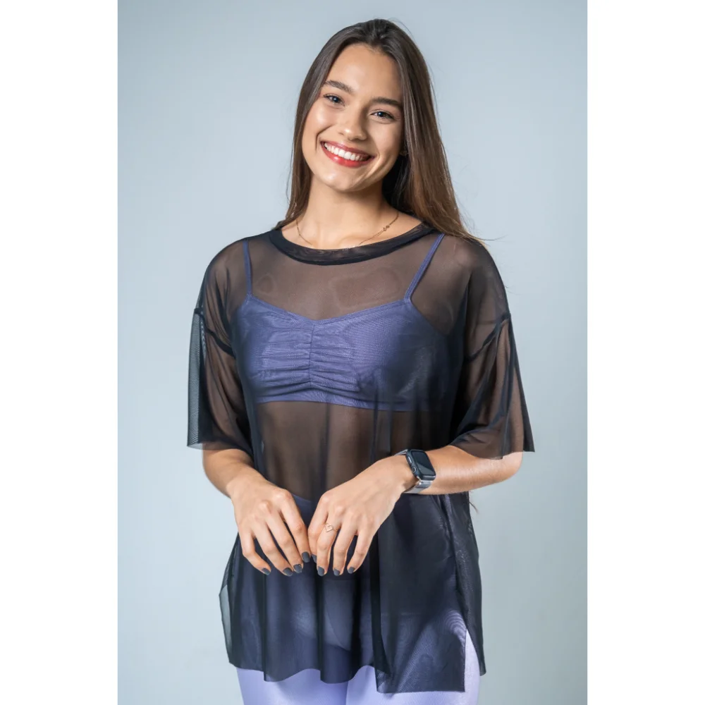 Fitness academia blusa tule Branco