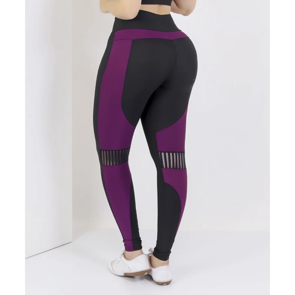 Top Nadador + Calça Legging Fitness Feminino Conjunto Academia Levanta Bumbum UVA FIT127CONJ