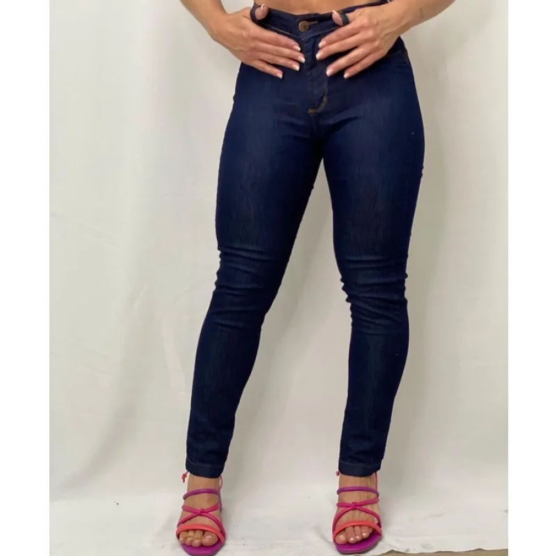 Lycra Premium Skinny Calça Jeans Feminina Mon CALÇA FEM AZUL SKINNY