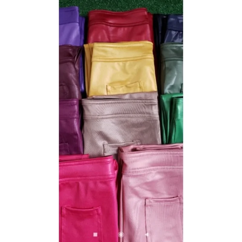 Couro fake calça disco Verde