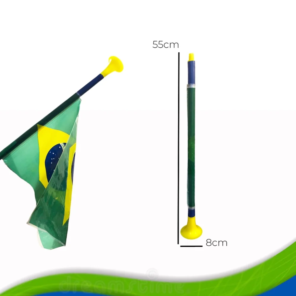 Bandeira do Brasil na Corneta - Torcida, Futebol, Copa do Mundo Único