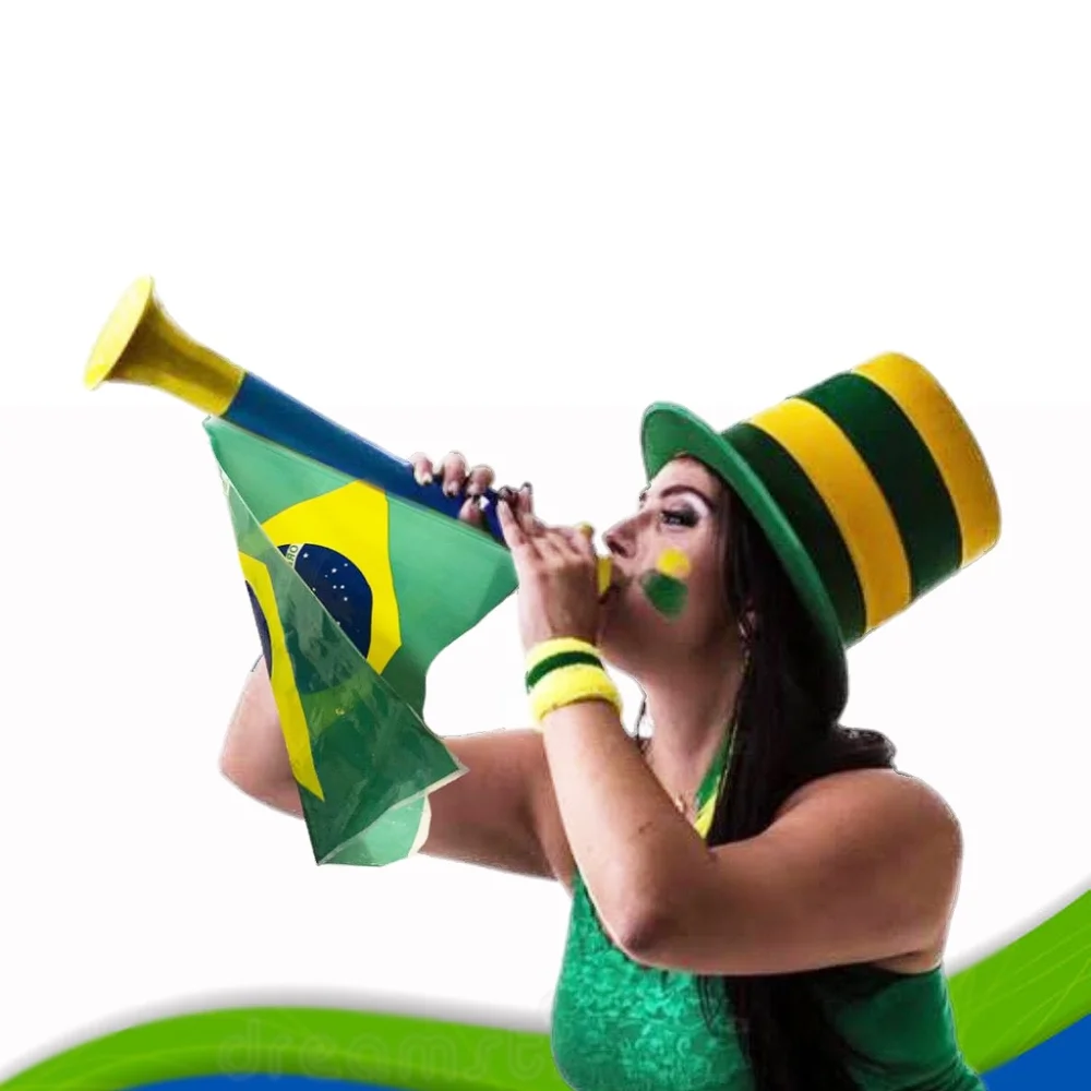 Bandeira do Brasil na Corneta - Torcida, Futebol, Copa do Mundo Único