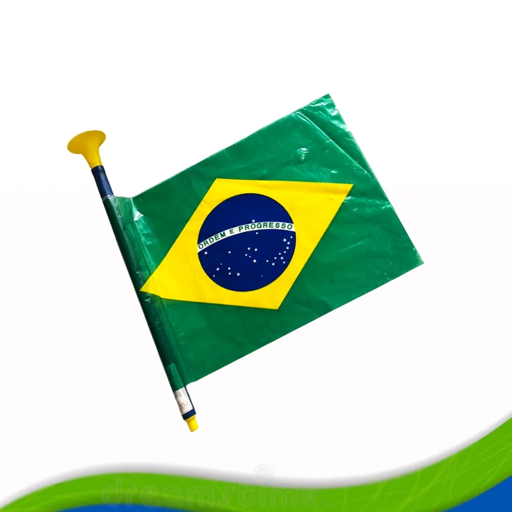 Bandeira do Brasil na Corneta - Torcida, Futebol, Copa do Mundo Único