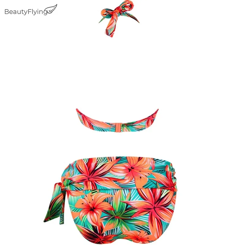 Biquíni Bandage Cintura Alta Tamanho Grande 2022 Mulheres Sexy Azul