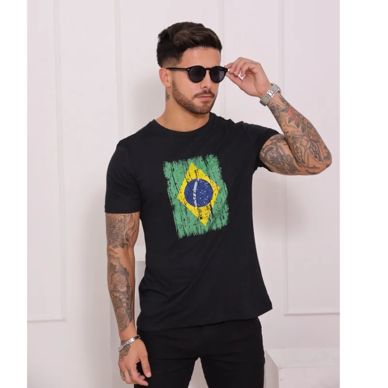 Camiseta Premium Masculina Brasil Seleção Brasileira 100% Algodão GG