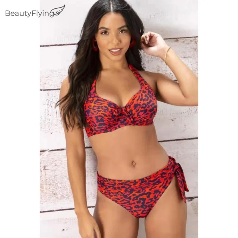 Biquíni Bandage Cintura Alta Tamanho Grande 2022 Mulheres Sexy Azul