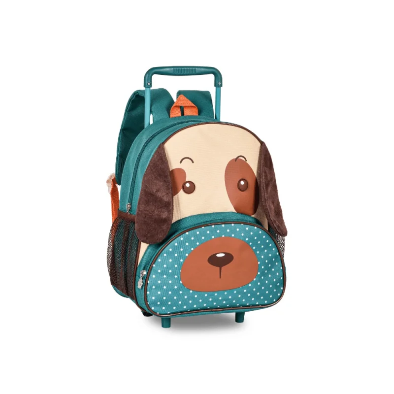 Clio Pets Zoo Animais Mochila Infantil Escolar c/ Rodinhas Cachorro Vermelho