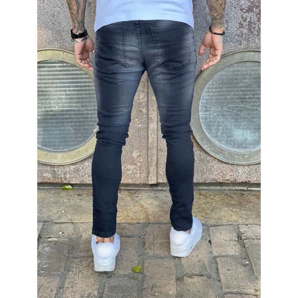 Calça Skinny Masculina Preta - Direto de Fábrica PRETA RISCADA