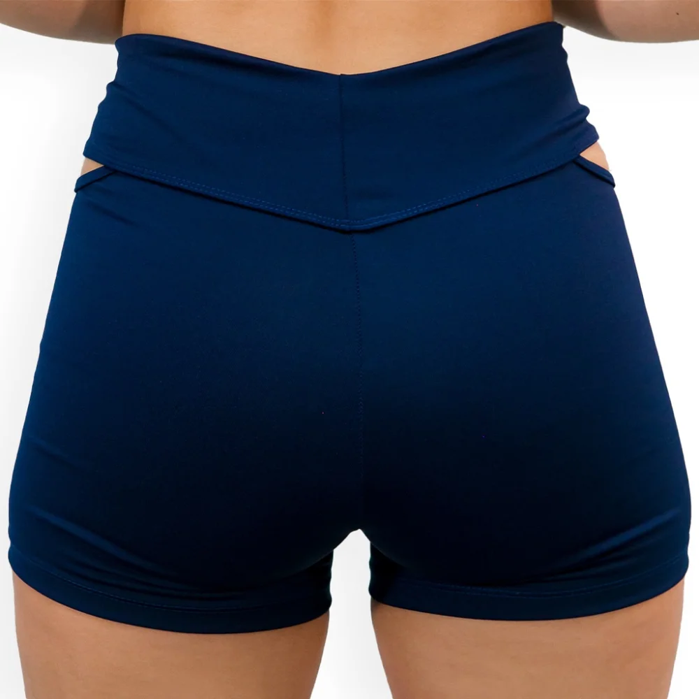 Shorts Feminino Fitness Vazado na Lateral - Diversas Cores Coral