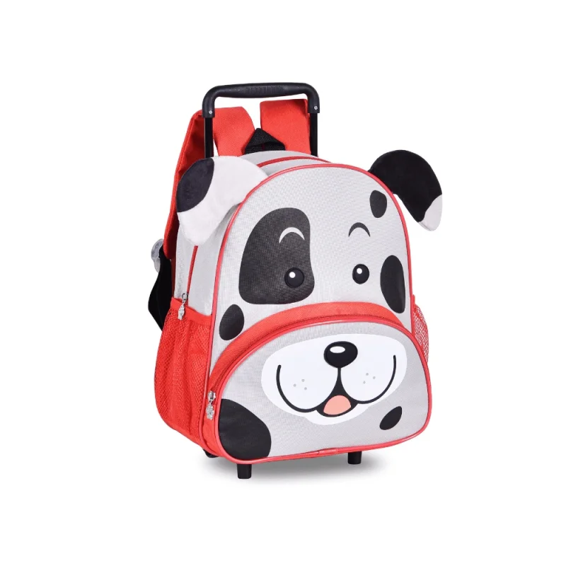 Clio Pets Zoo Animais Mochila Infantil Escolar c/ Rodinhas Cachorro Vermelho