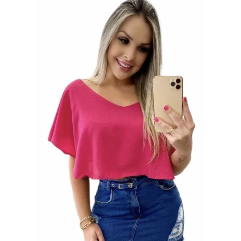 Ombro a Ombro Ciganinha Gaivota Cropped Feminino Branco