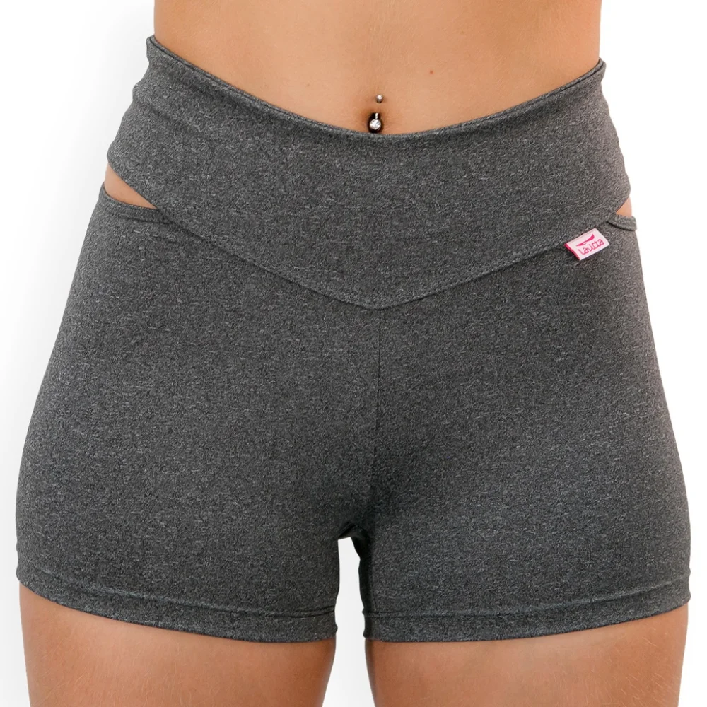 Shorts Feminino Fitness Vazado na Lateral - Diversas Cores Coral
