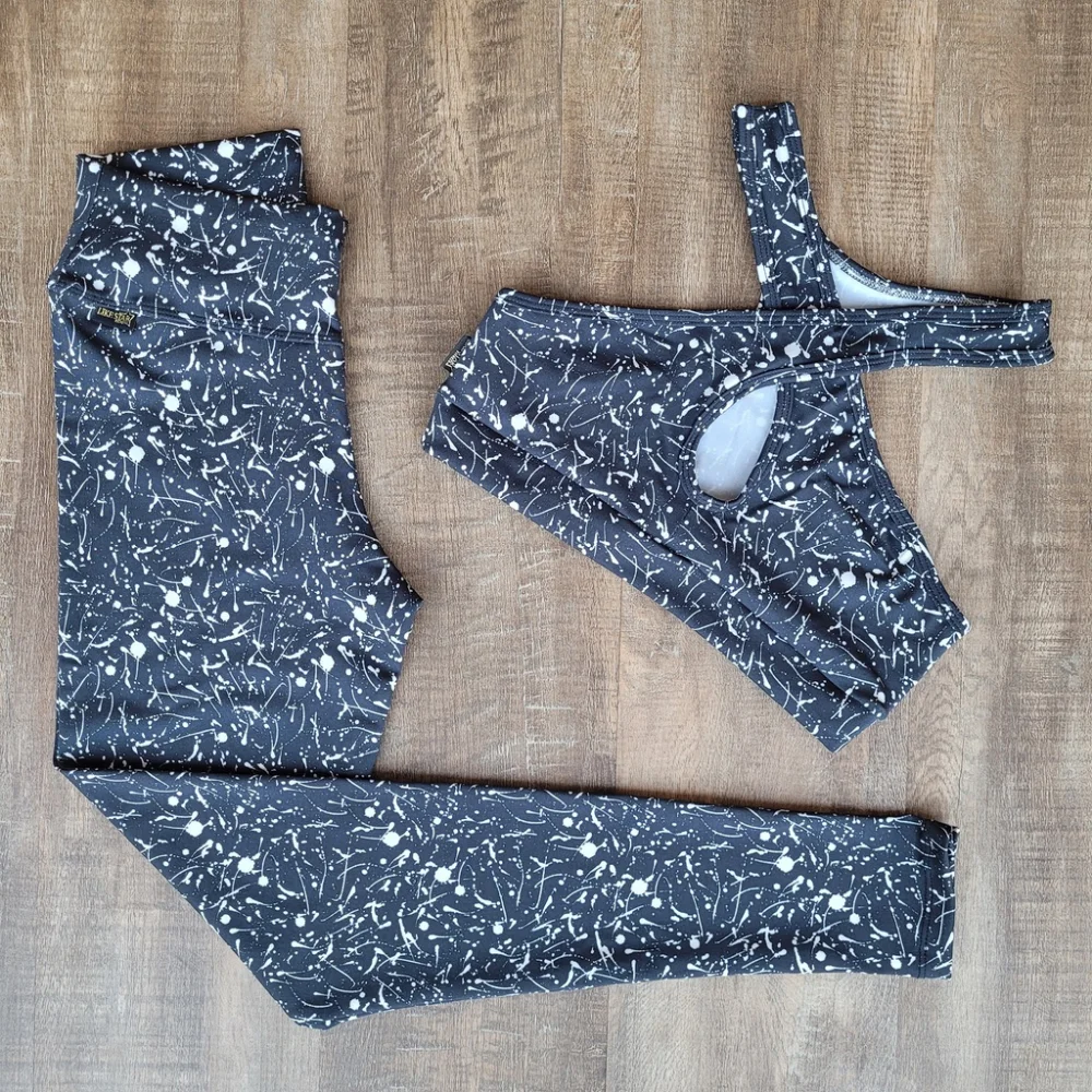 Feminino Conjuntos Fitness Calça E Top De Academia Kit 4 Estampa variada