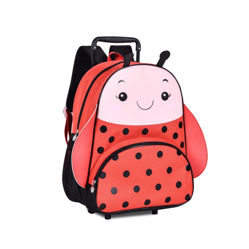 Clio Pets Zoo Animais Mochila Infantil Escolar c/ Rodinhas Cachorro Vermelho