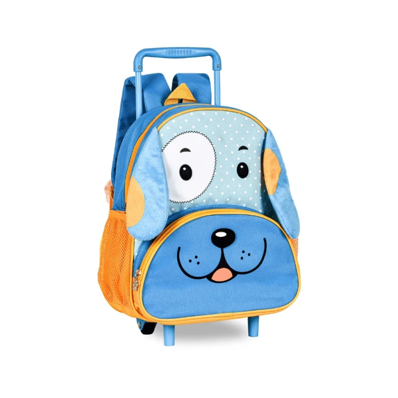 Clio Pets Zoo Animais Mochila Infantil Escolar c/ Rodinhas Cachorro Vermelho