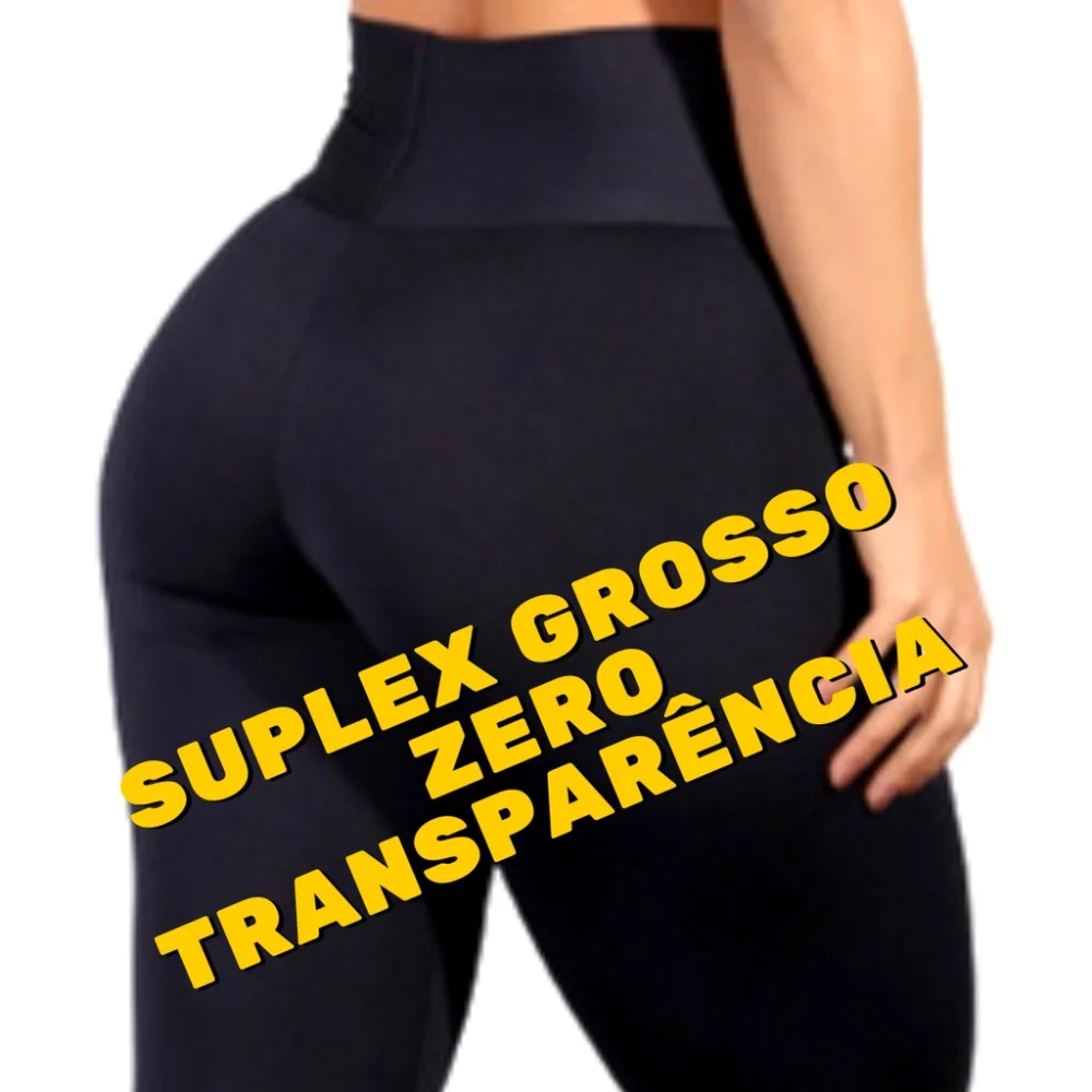 Conjunto Fitness Suplex Premium Feminino: Calças e Tops para Malhação - Kit com 1 ou 2 unidades 1 PRETO