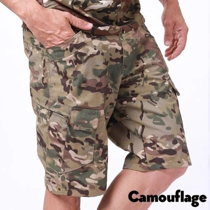 Camo Tática Impermeável Masculina Shorts Carga Militar P-5xg TO2203 Preto