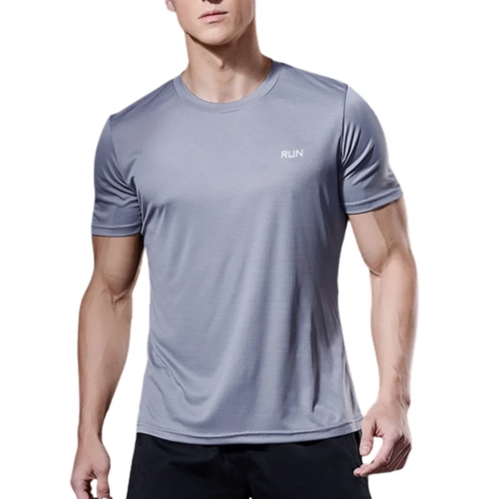 Blusa Masculina Manga Curta Proteção Uv 50+ Camiseta Esportiva Cinza