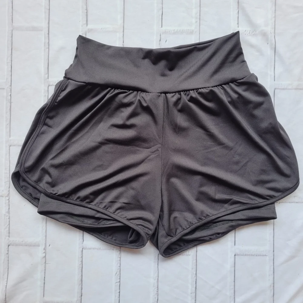 Short Feminino Fitness Duplo para Treino e Caminhada Azul Marinho