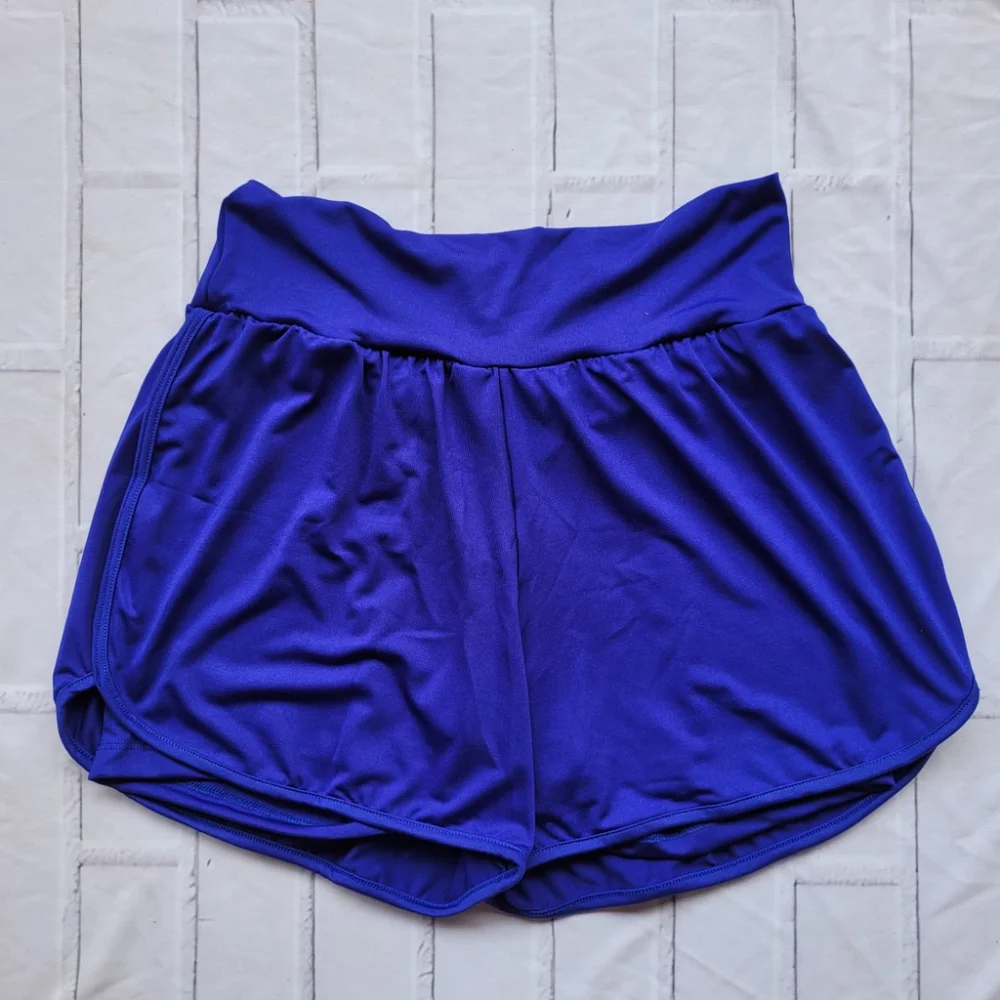 Short Feminino Fitness Duplo para Treino e Caminhada Azul Marinho