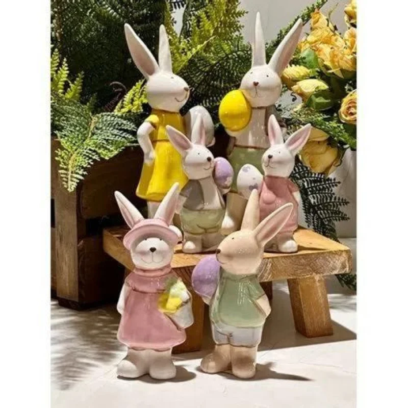 Páscoa - Coelho Decorativo Cerâmica Vencedor 13x6x4cm Único