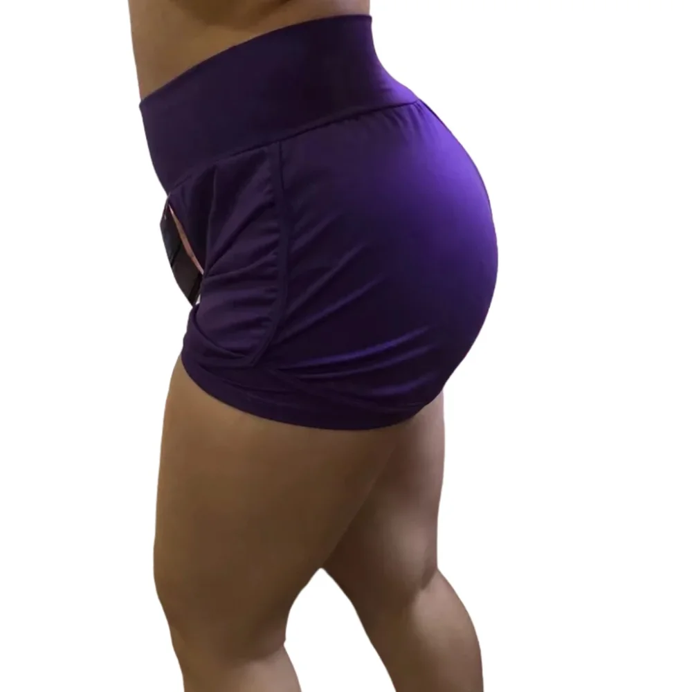 Short Feminino Fitness Duplo para Treino e Caminhada Azul Marinho