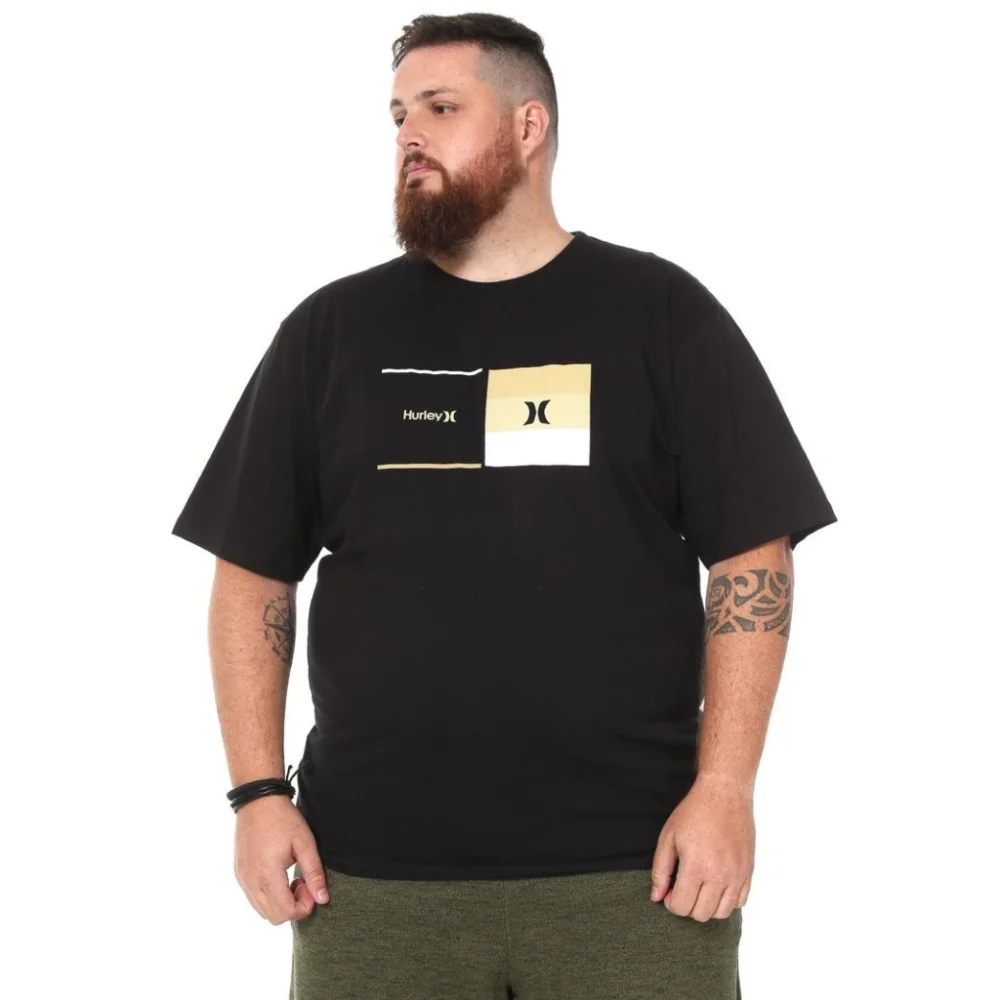 Camiseta Plus Size Premium Hurley - Ótima Qualidade Preto