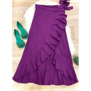 Moda Tendência Blogueira: Saia Envelope Maxi Atacado - Verde Claro