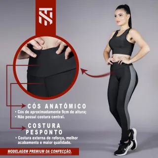 Legging Fitness Feminina Lisa - Calça de Academia (LG008/FRETE GRÁTIS) - Preta