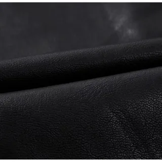 Jaqueta Slim Impermeável Masculina de Couro para Motoqueiro - Preta