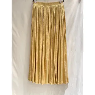 Saia Feminina Plissada Longa - Heleny Fashion - Bege