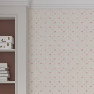 Adesivo Autocolante Coração Nude Bege Quarto Sala Papel de Parede Lavável 1m x 50cm - Único