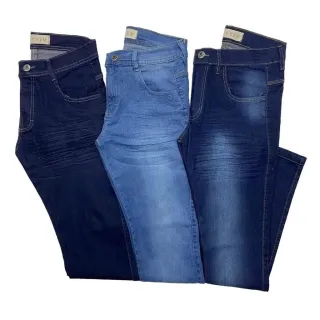 Qualidade Premium Calça Jeans Masculina Skinny Original Elastano - Escura Jeans