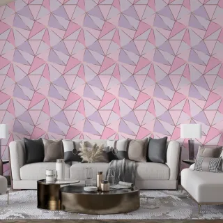 Papel de Parede Autocolante Geométrico Zara Rose Pink - Promoção - Único